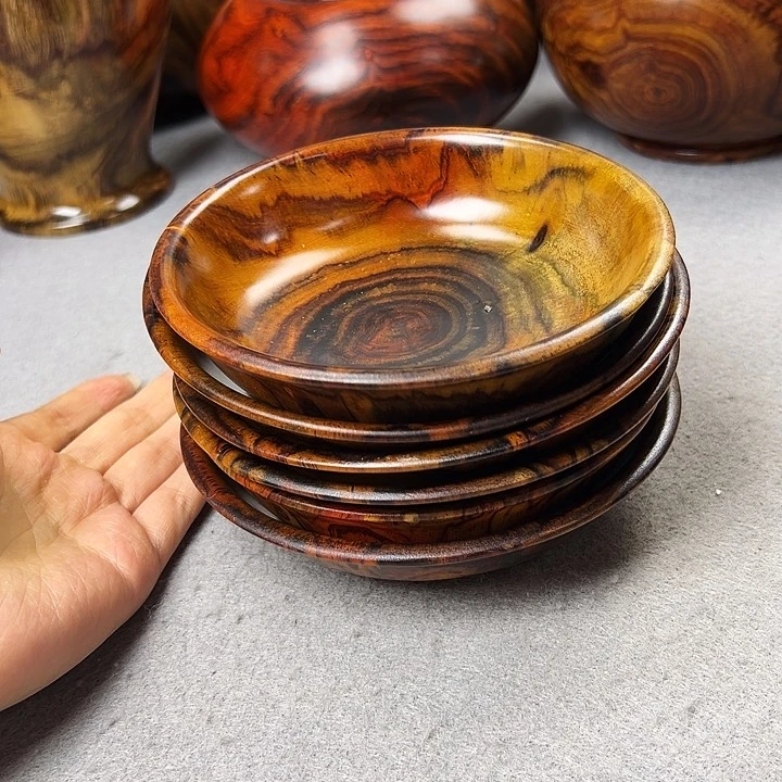 仙*掌老挝大红酸枝碗六个