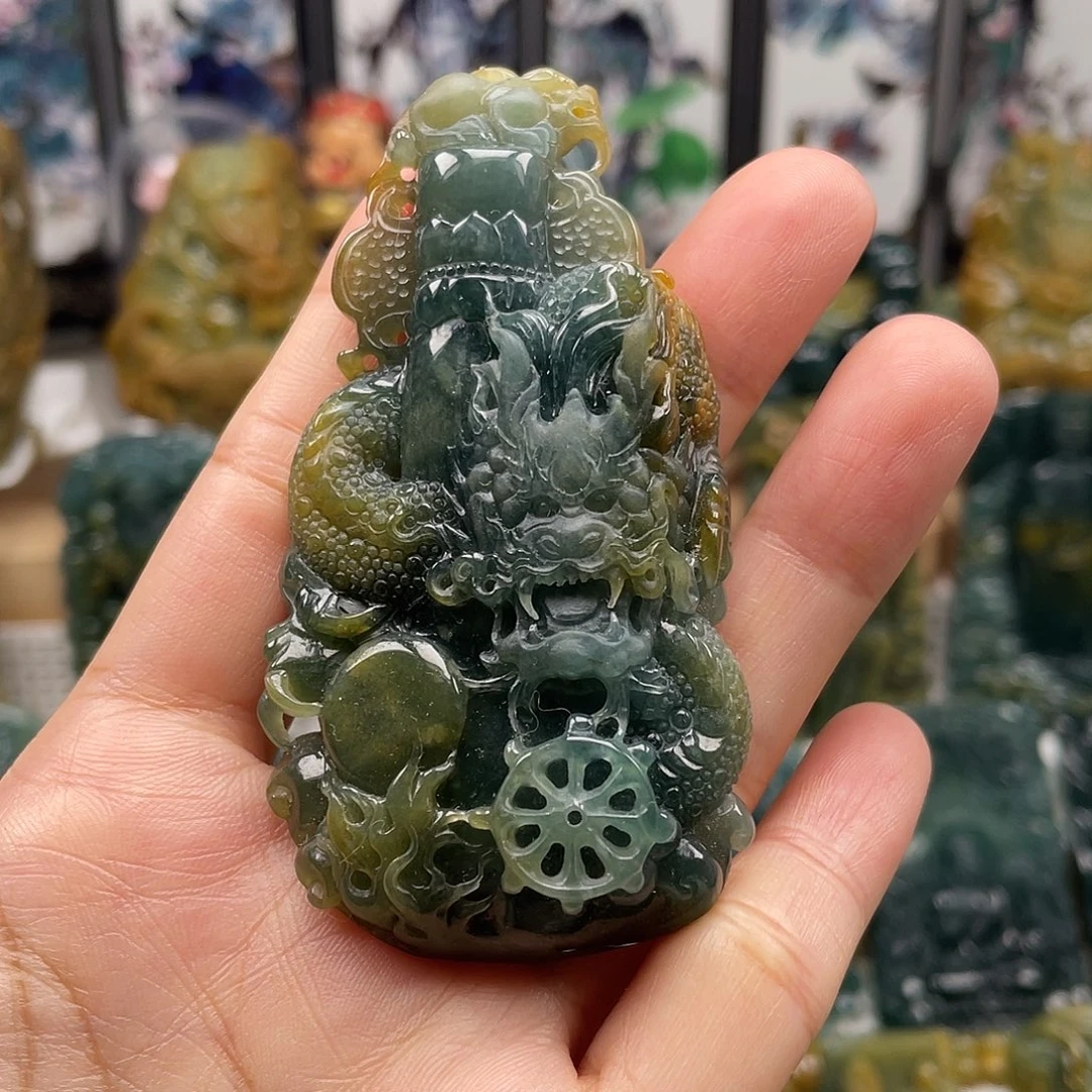 颈饰未镶嵌翡翠天然翡翠a货龙