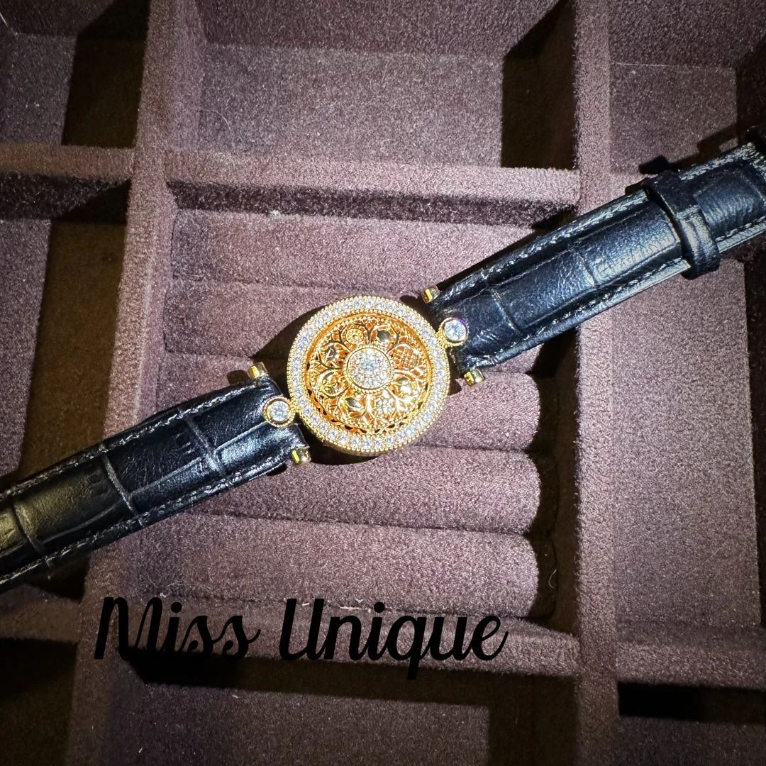 D5198金色罗盘黑色表带