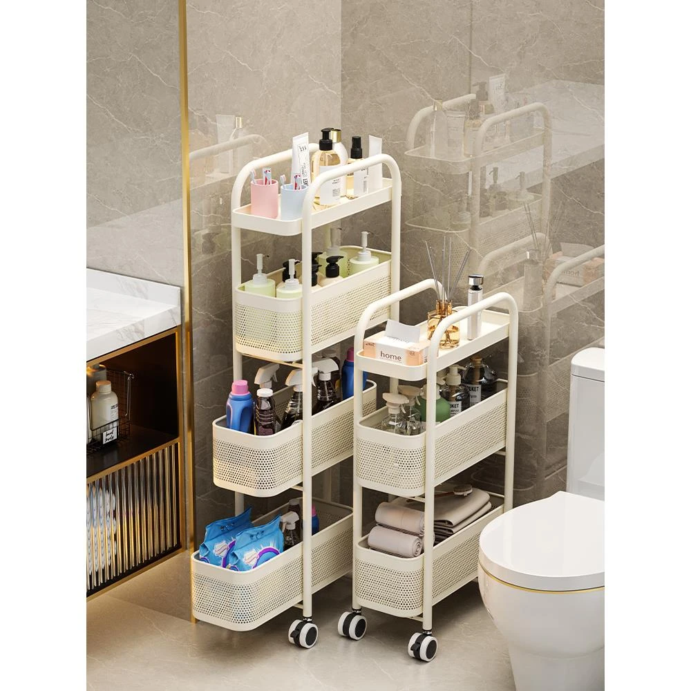 夹缝小推车抽屉窄柜浴室冰箱沙发马桶一体式收纳卫生间缝隙置物架