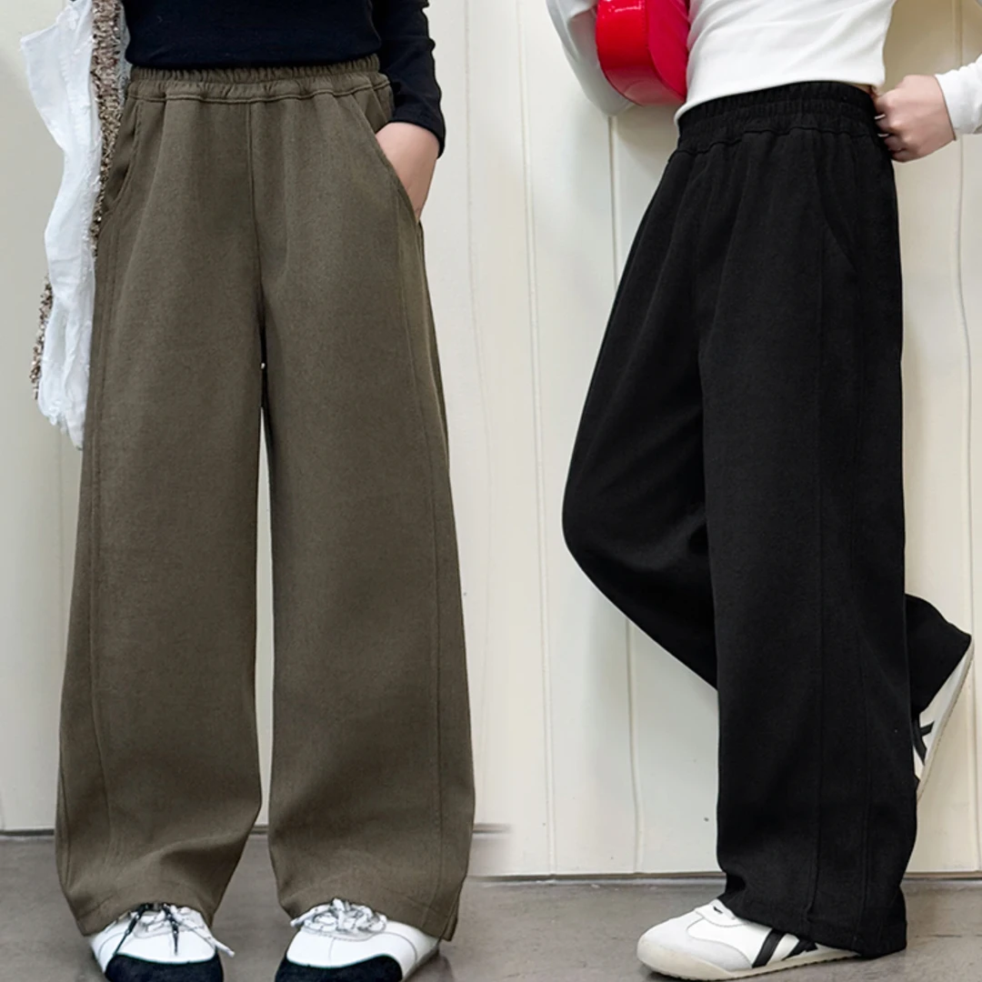 女童春秋裤子2025女童直筒宽松阔腿裤女小中大童洋气休闲长裤百搭