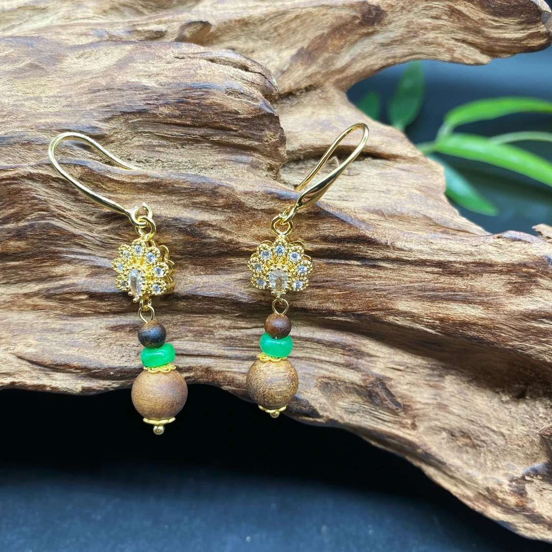 合金木质耳饰 【定制diy耳钉】海南 diy设计耳钉