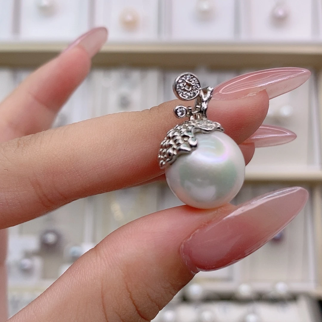 吊坠(赠链)银S925镶嵌淡水珍珠13➕