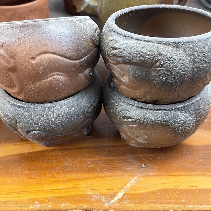 紫砂茶壶处理四个