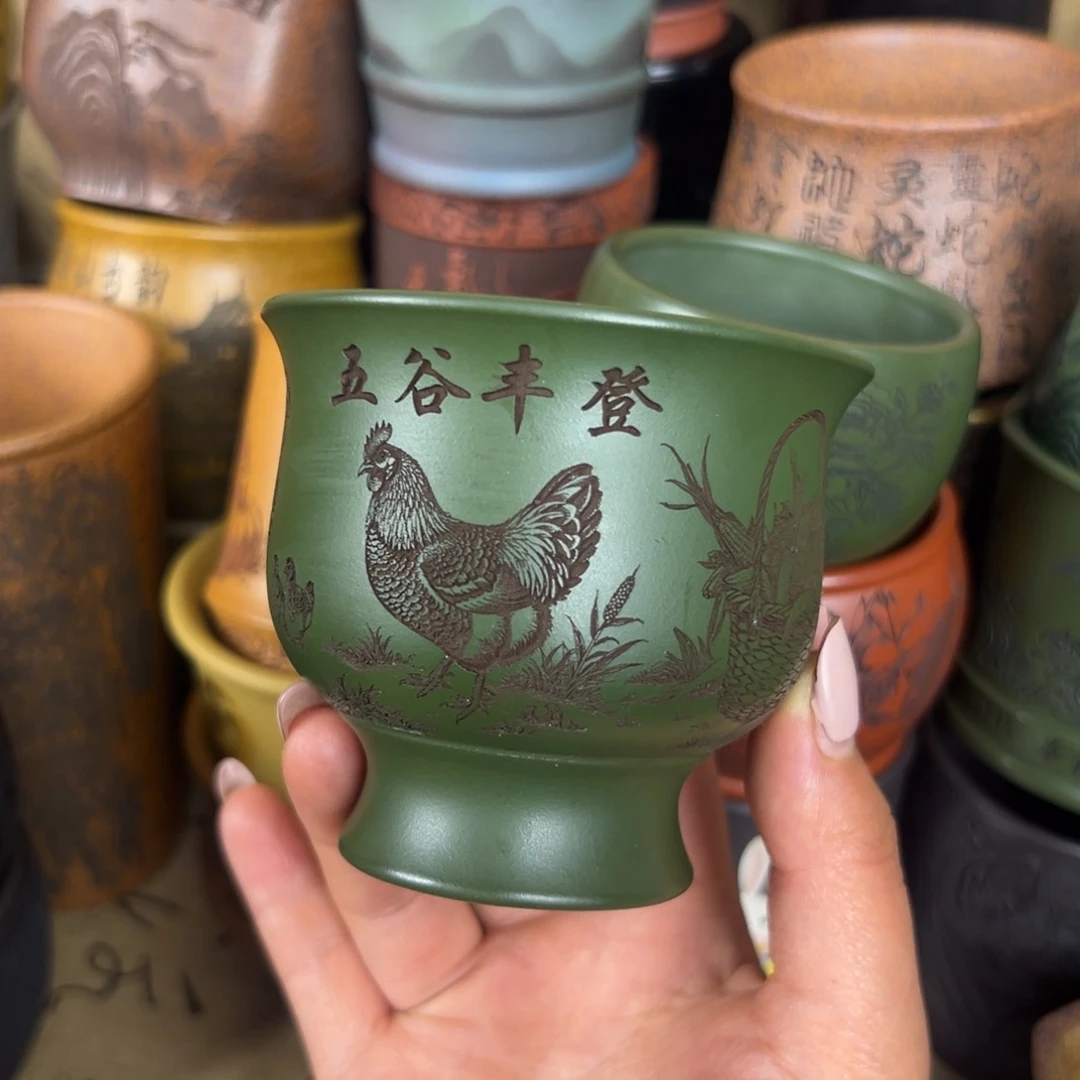 茶杯紫泥紫砂紫砂