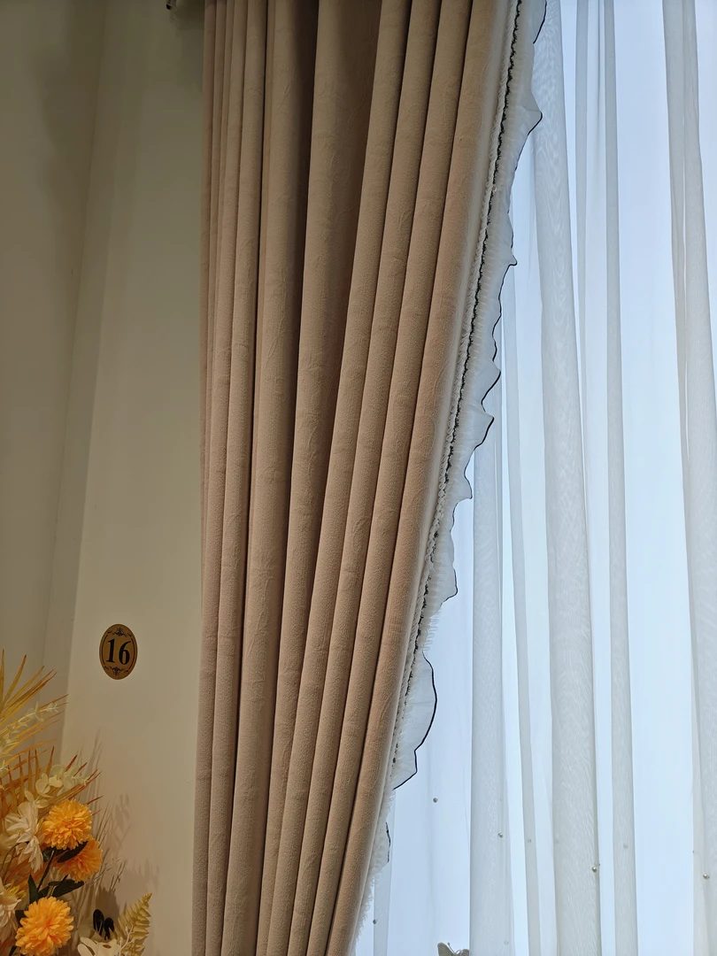 1  客厅窗帘亚麻窗帘北欧，极简法式，中式窗帘，高精密