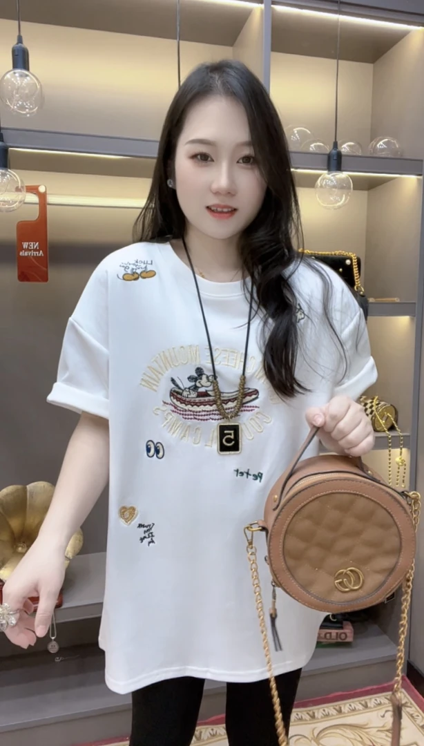 【划船迷奇】重工刺绣叮当猫潮牌棉T恤短袖上衣休闲日常