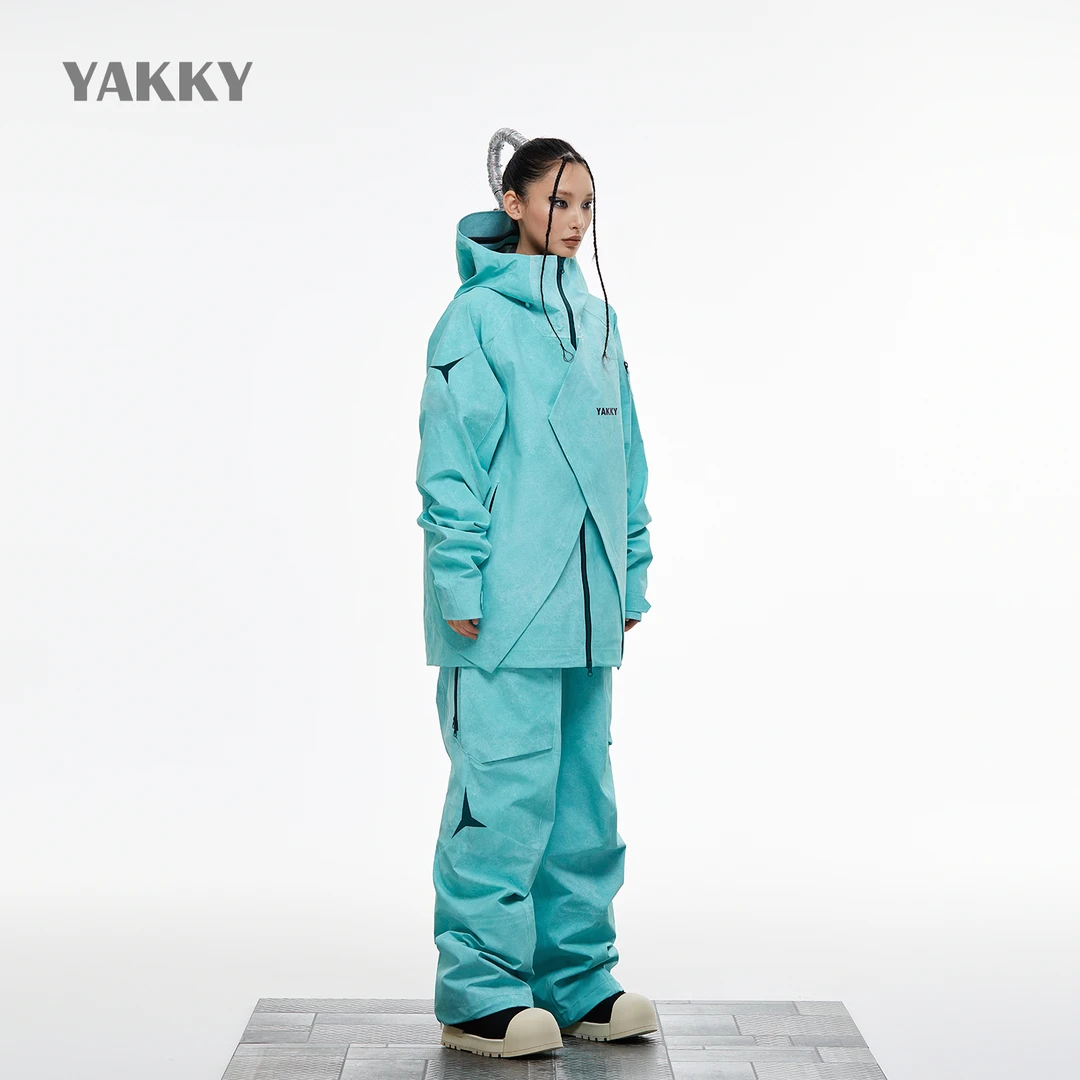 【新品】YAKKY刀锋系列男女同款3L滑雪服上衣防水外套雪裤套装