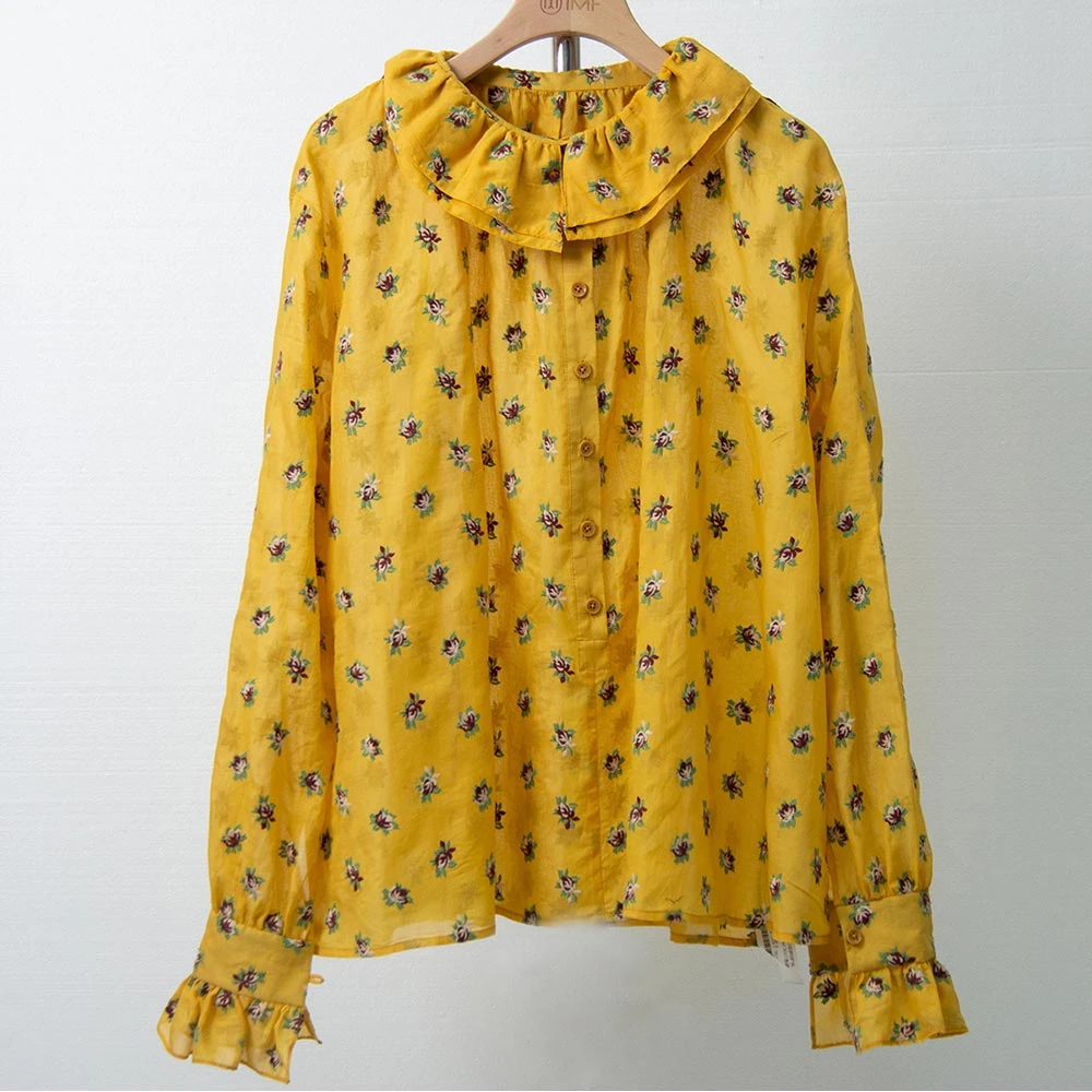 《云裳仙子》 花领衬衫定制工费小鱼自制 ST072