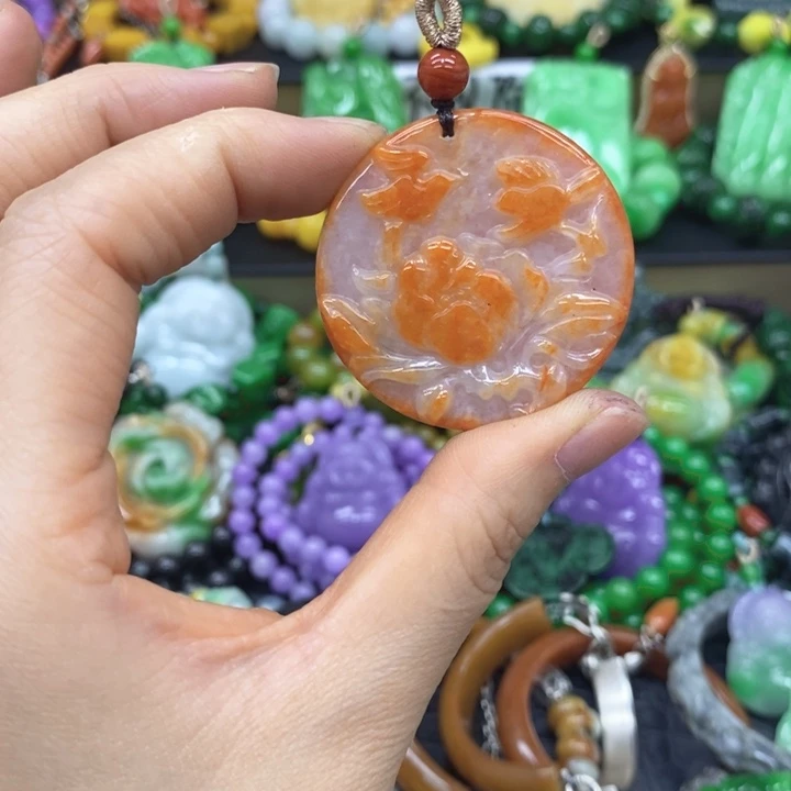 翡翠未镶嵌耳饰项链29