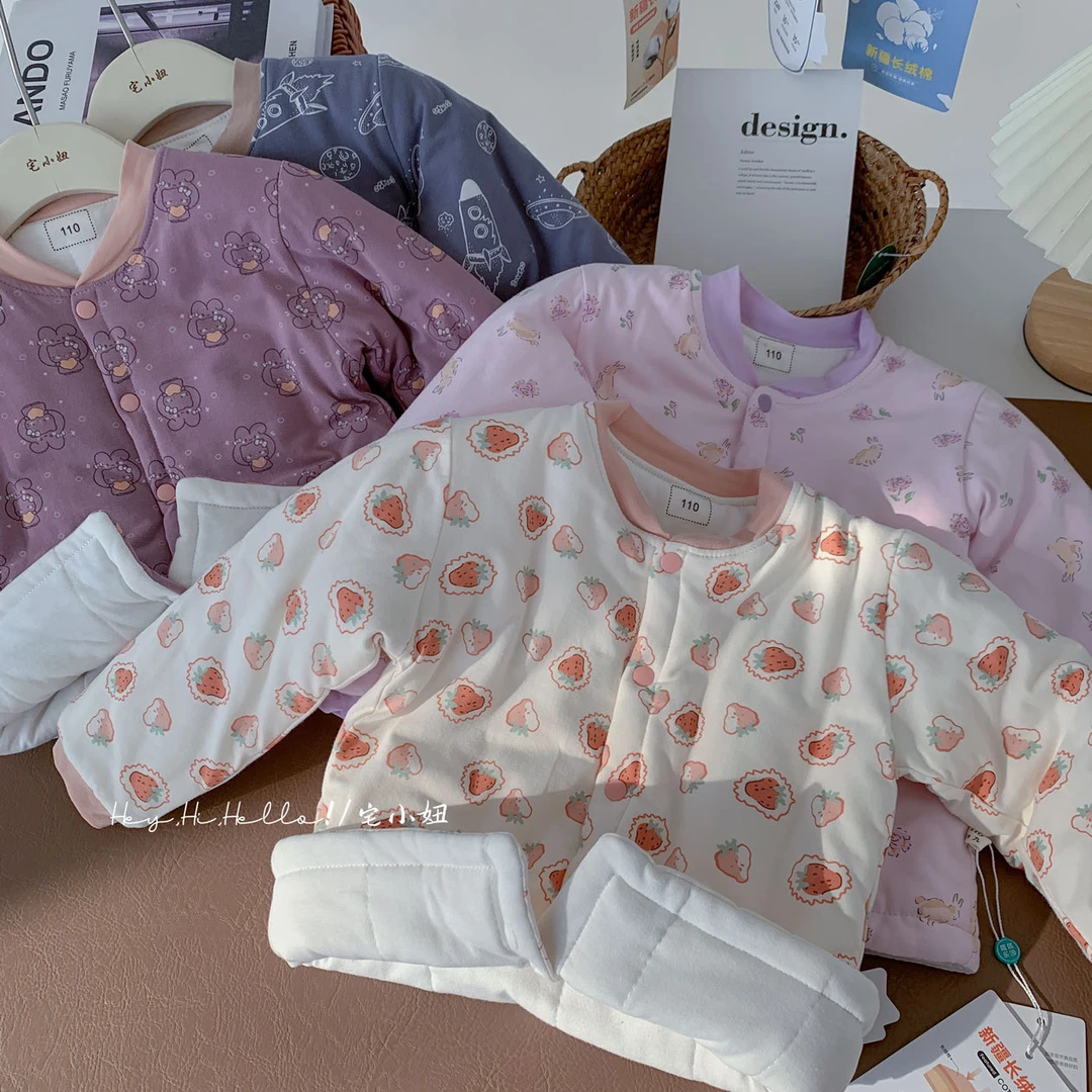 巴拉巴拉男孩女孩可机洗手工新疆棉花棉袄儿童棉服学生校服内搭加