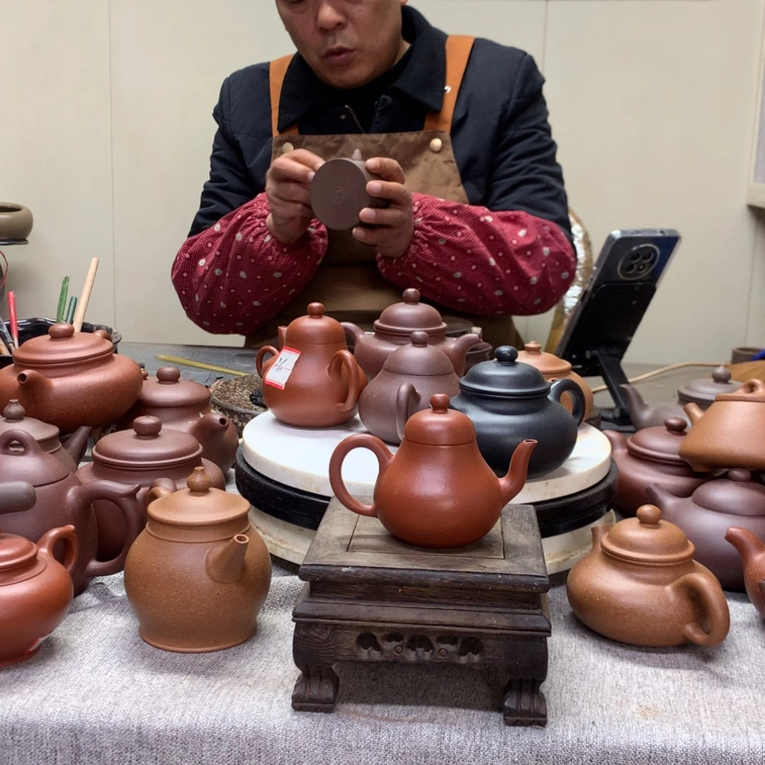 朱泥茶壶赵庄朱泥思婷80 C半手工制作