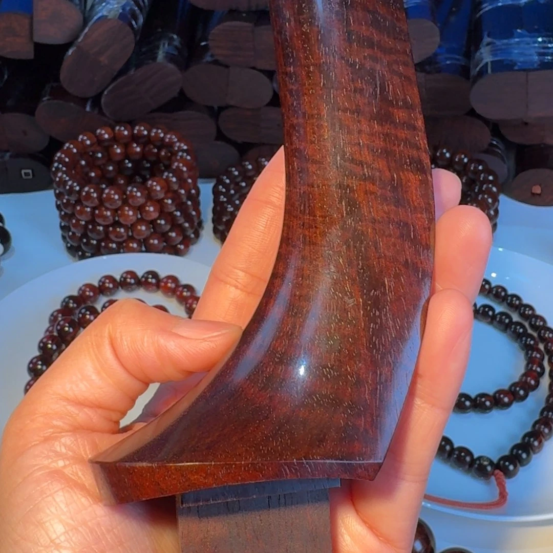 天*印度小叶紫檀三味线古琴弯头