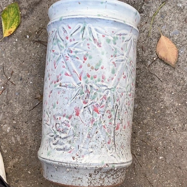 紫砂花盆高28口15瑕疵