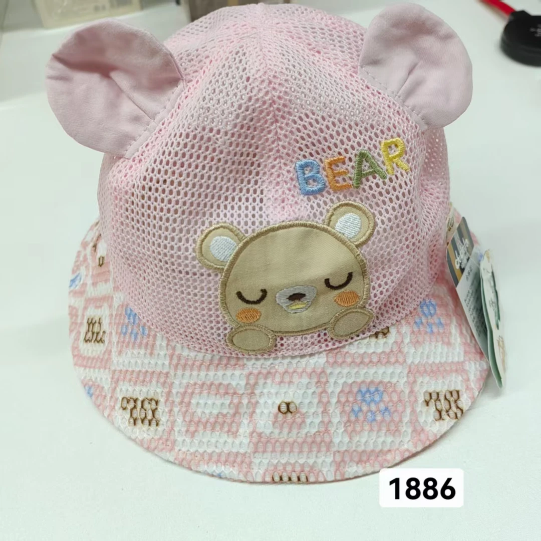 哆新款贪睡小熊带网盆帽1886