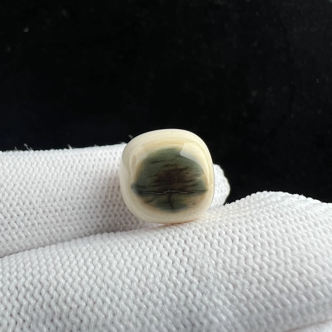D5977天然猛犸牙 蓝眼睛桶珠13.3*13mm支持鉴定 假一罚四