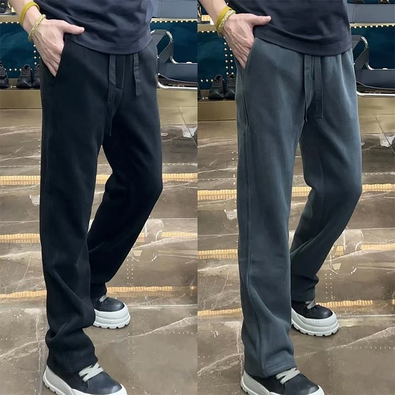 欧货高级感休闲裤男士春季新款纯色百搭宽松直筒裤高品质运动卫裤