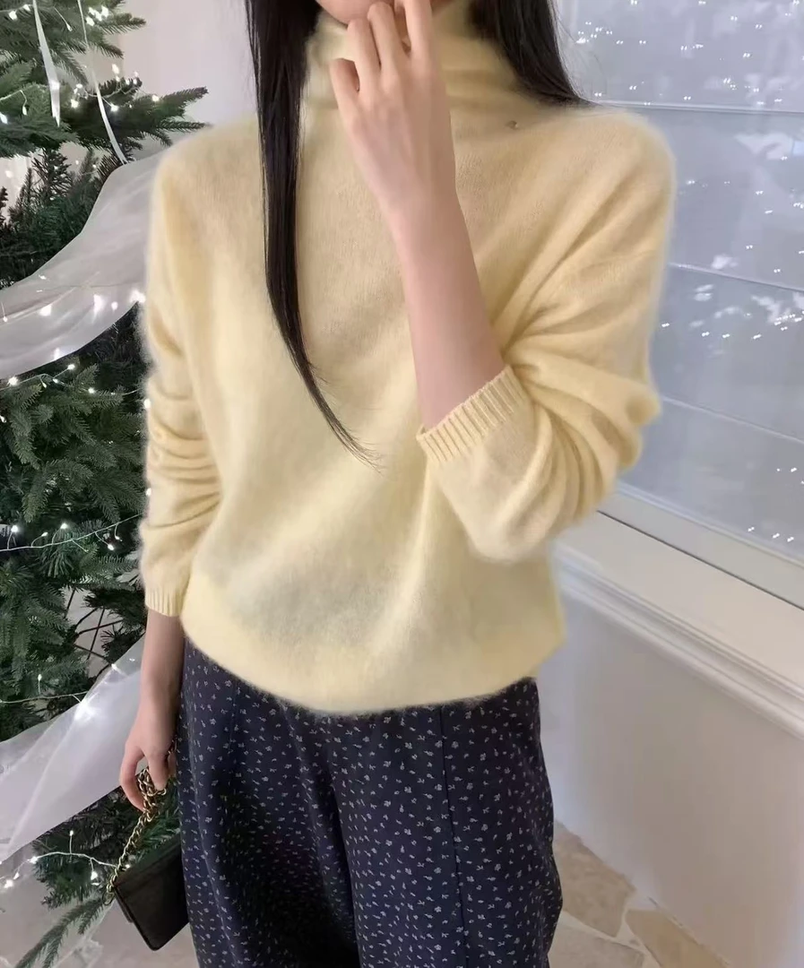 【鑫绒毛衣】堆堆领常规款半高领打底衫针织羊绒衫纯色Y999-A183