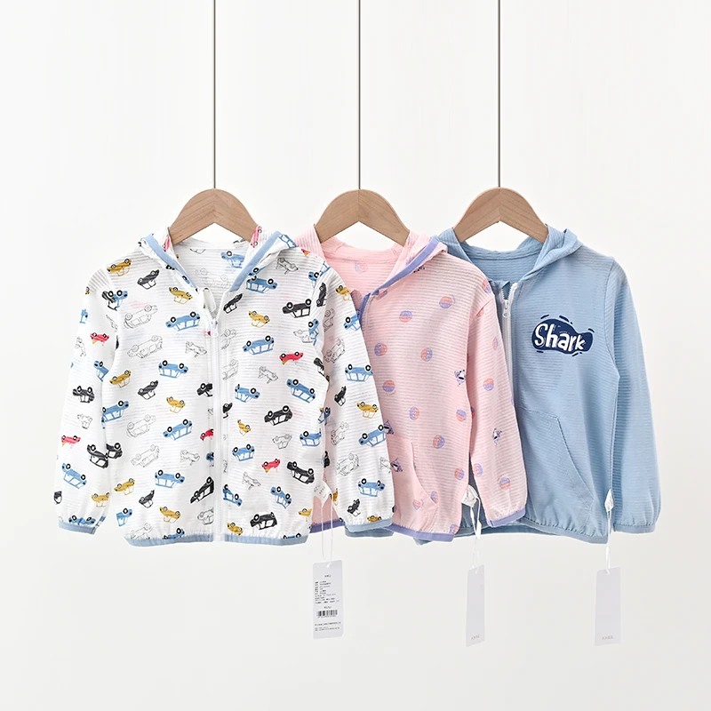 清库 儿童连帽男女童薄款长袖外套 中大童夏款 79577