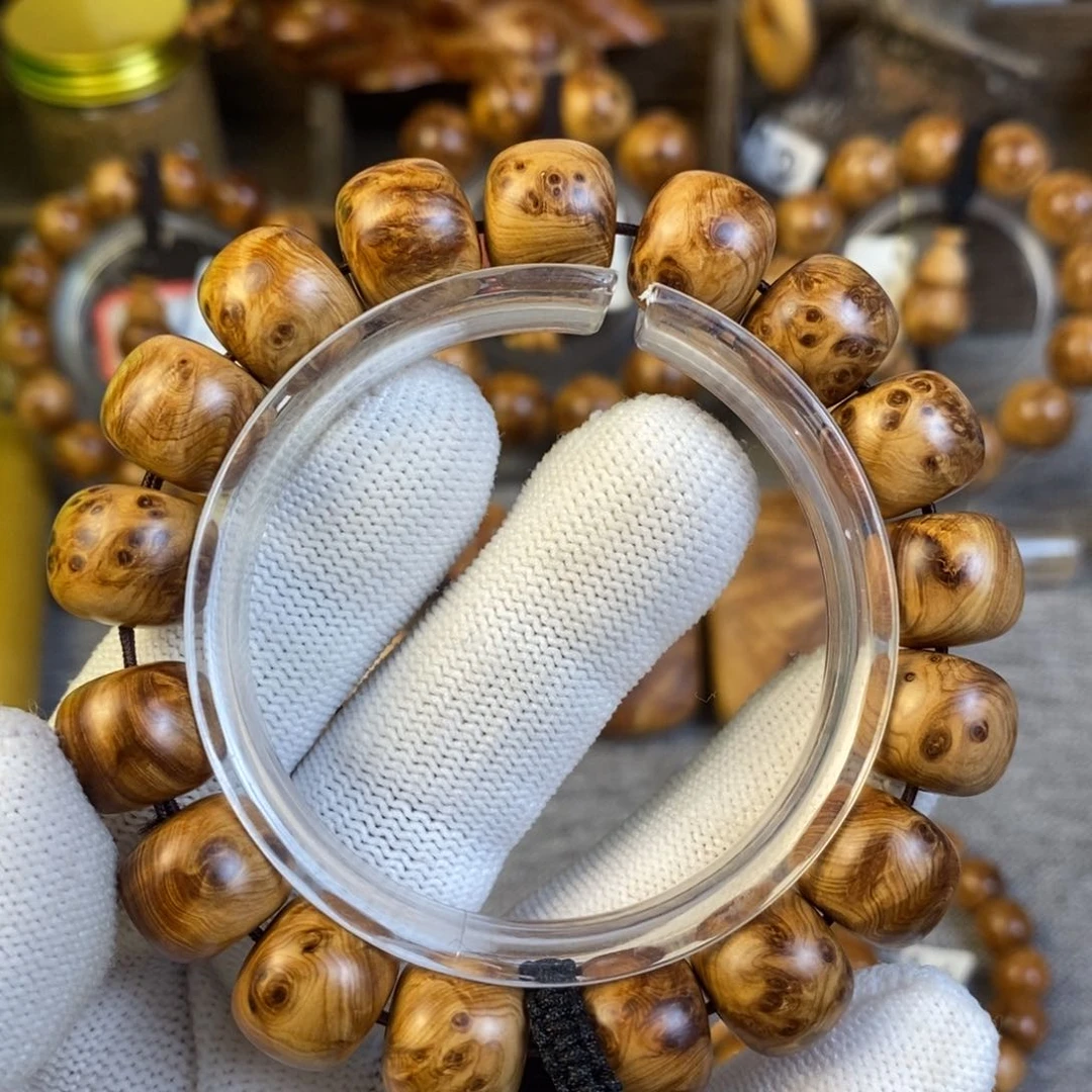 柏木（崖柏）手串/手链1.2/1.4北太行白粉骨料火焰瘤疤