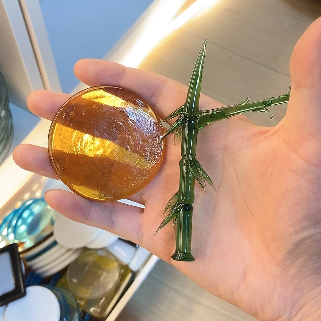 琉璃手工艺品柒***桃底座