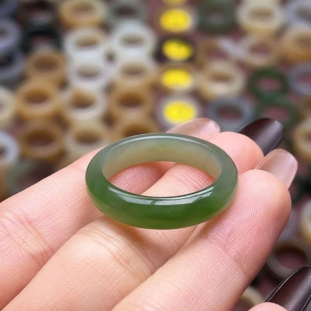 彩***梦和田玉未镶嵌戒指20.7