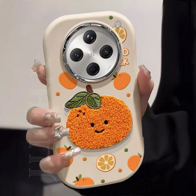 毛绒橘子适用oppofindx8pro手机壳高级感轻奢OPPOfindx8网红爆款