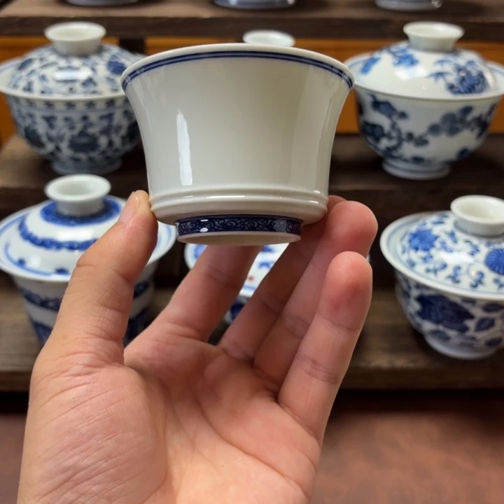 景德镇纯手工手绘小马蹄杯