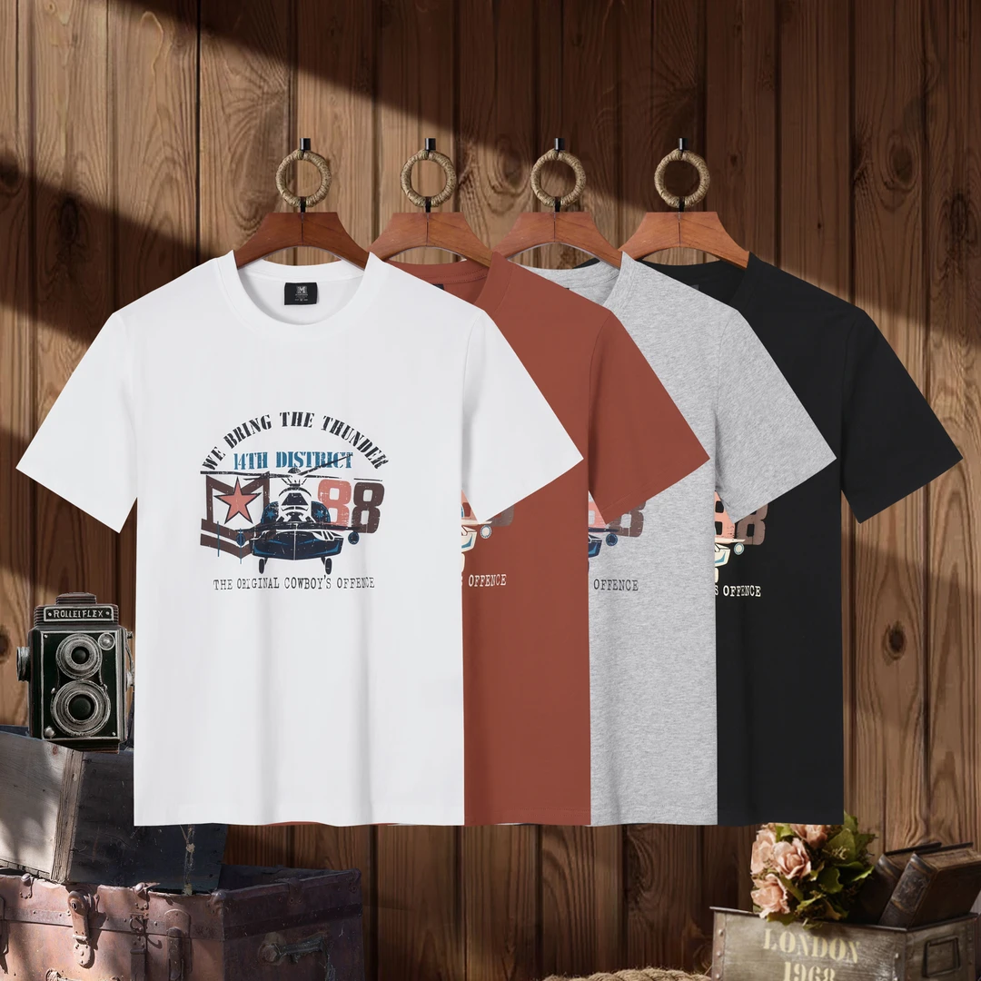 男装速干户外夏季半袖凉感人像印花T恤短袖透气印花8014