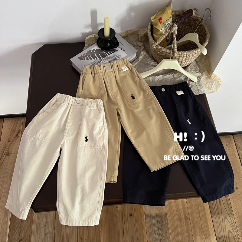 现货【百分百棉】郝叔童品男童棉布长裤2025春装新款洋气高货HI5123