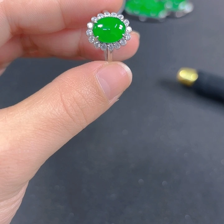 翡翠银S925镶嵌吊坠(不含链)