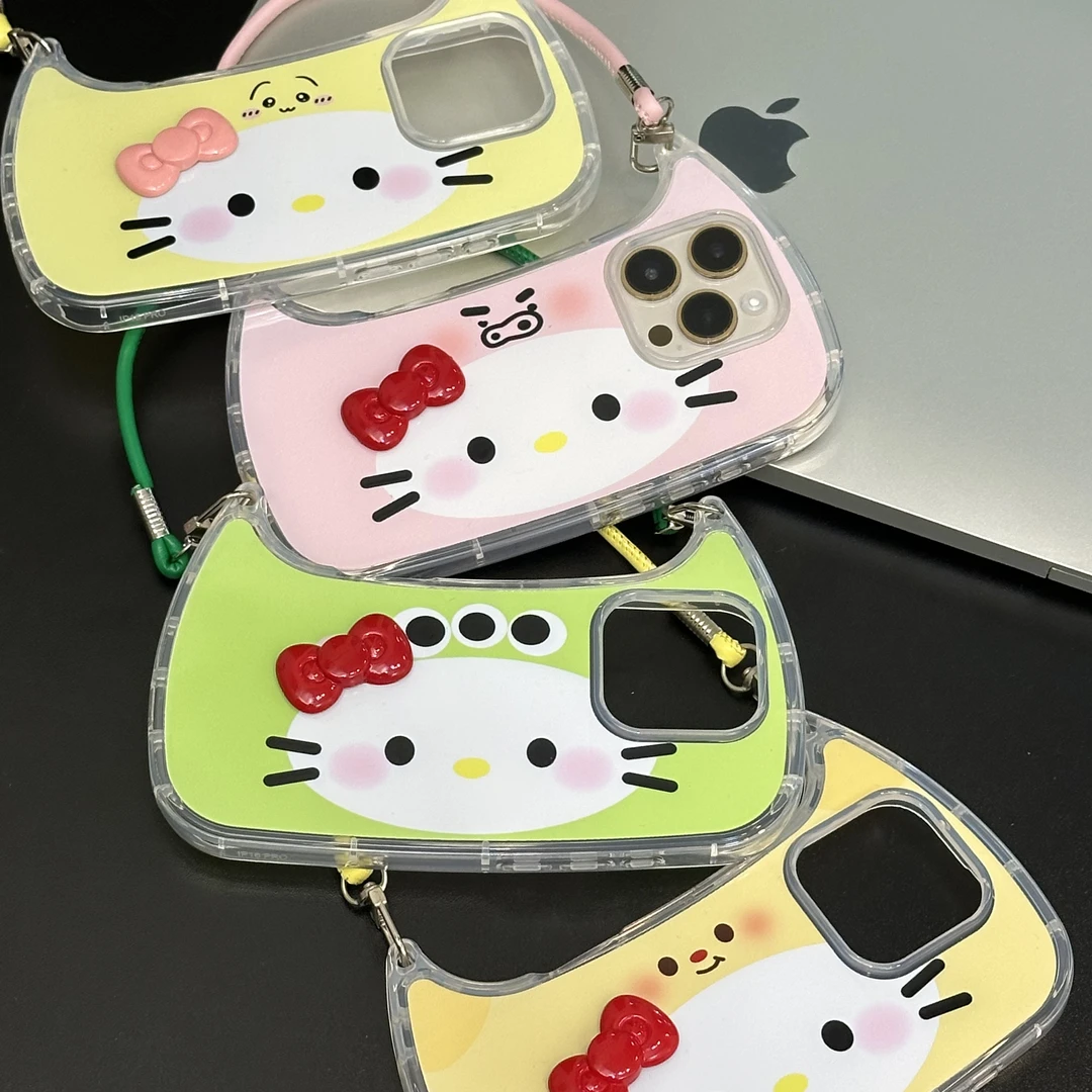 可爱卡通Kitty手提包适用苹果16promax手机壳iPhone15/14女13/12