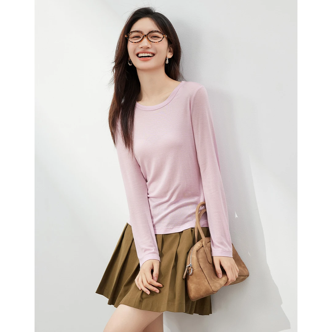 【品牌女装】朗文斯汀气质粉色百搭上衣DTYT4308C03245