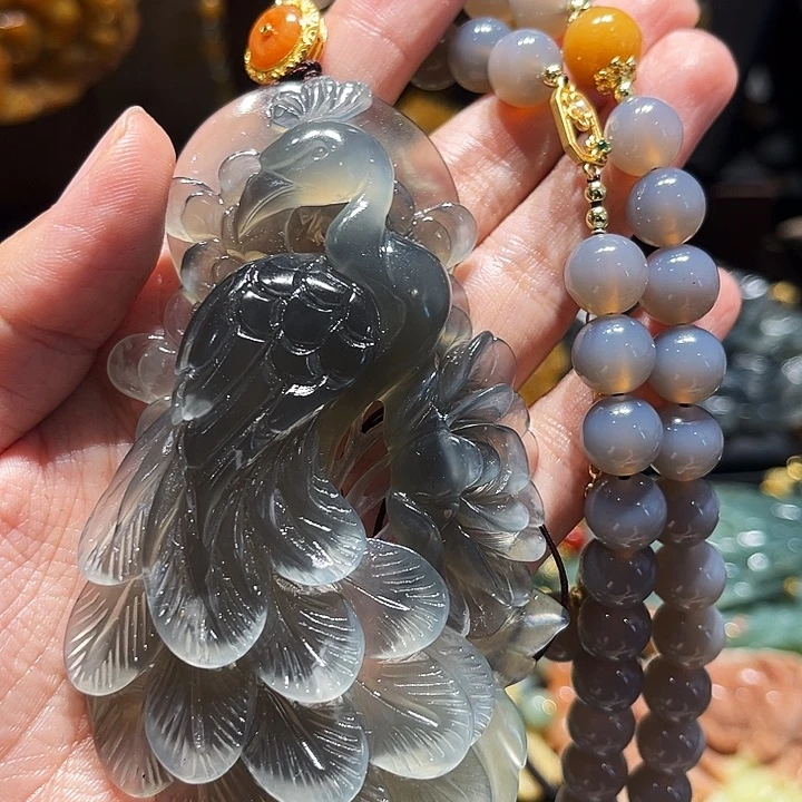 岫玉未镶嵌毛衣链