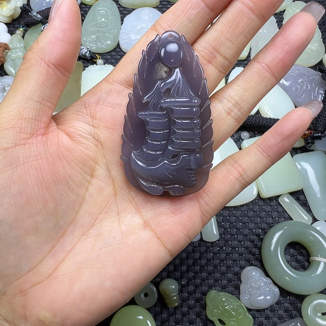 和田玉未镶嵌颈饰卡62.8