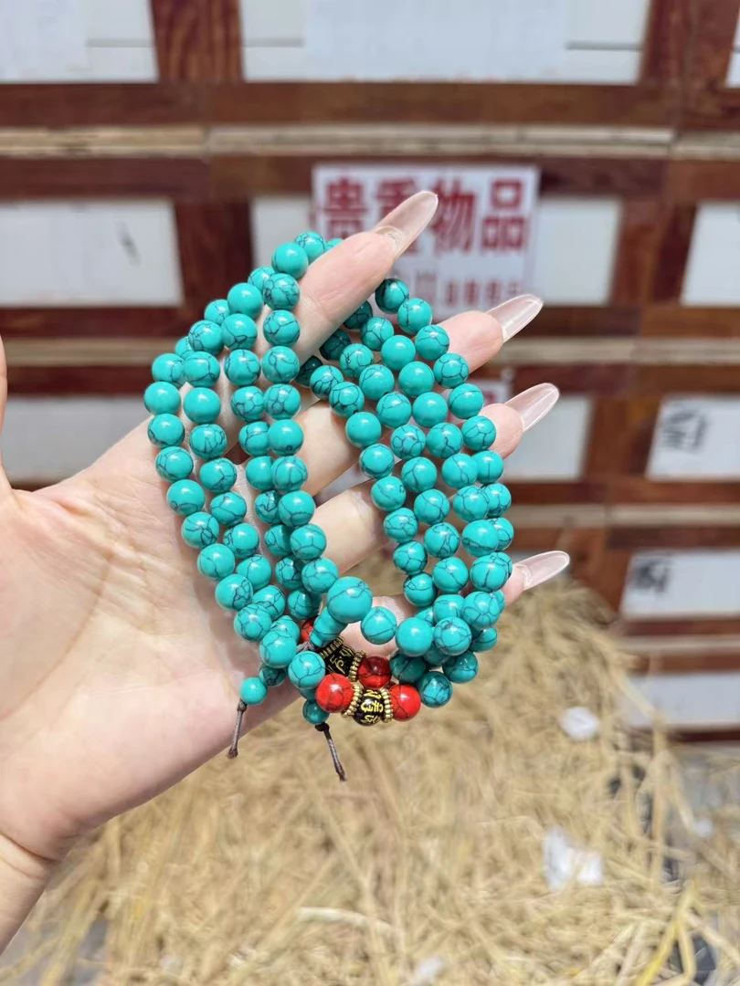 绿松石多圈脖挂手串无礼盒