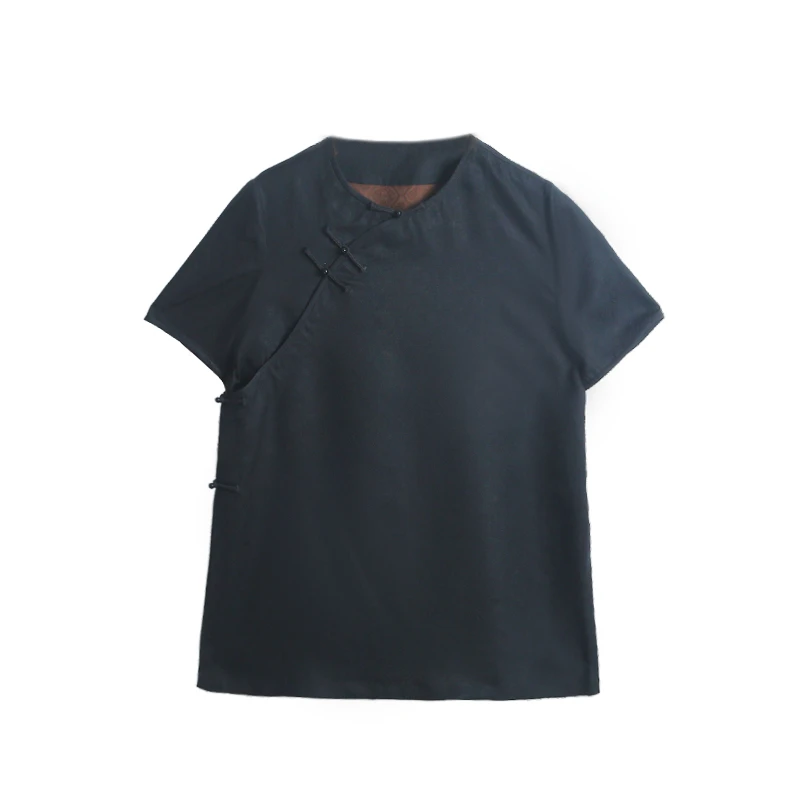 25姆米古法宝相纹三经绞罗香云纱圆领斜襟中长款上衣252300-3