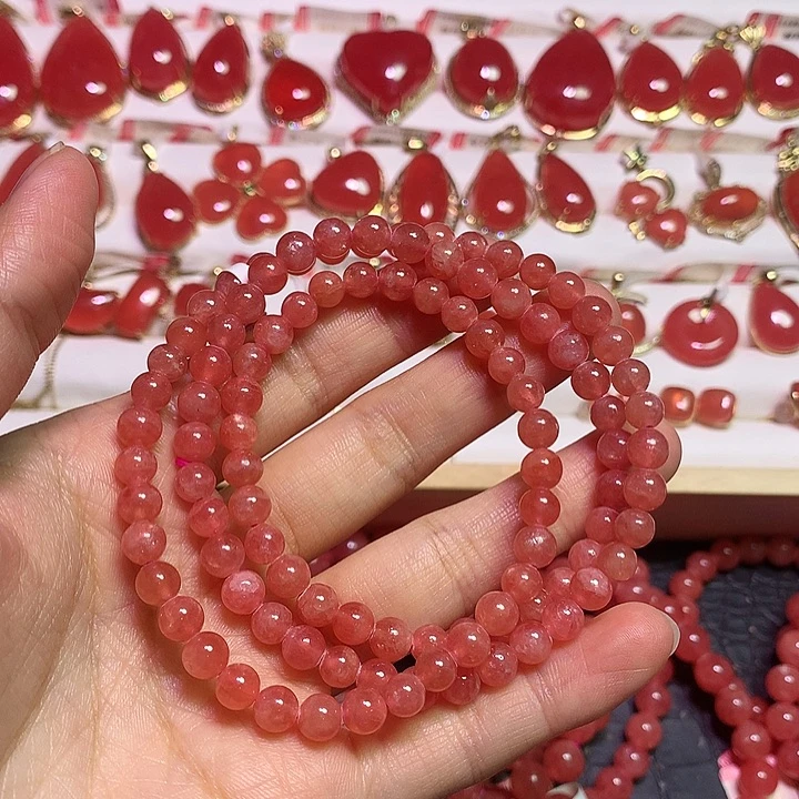 未镶嵌菱锰矿（红纹石）手绳5.5mm