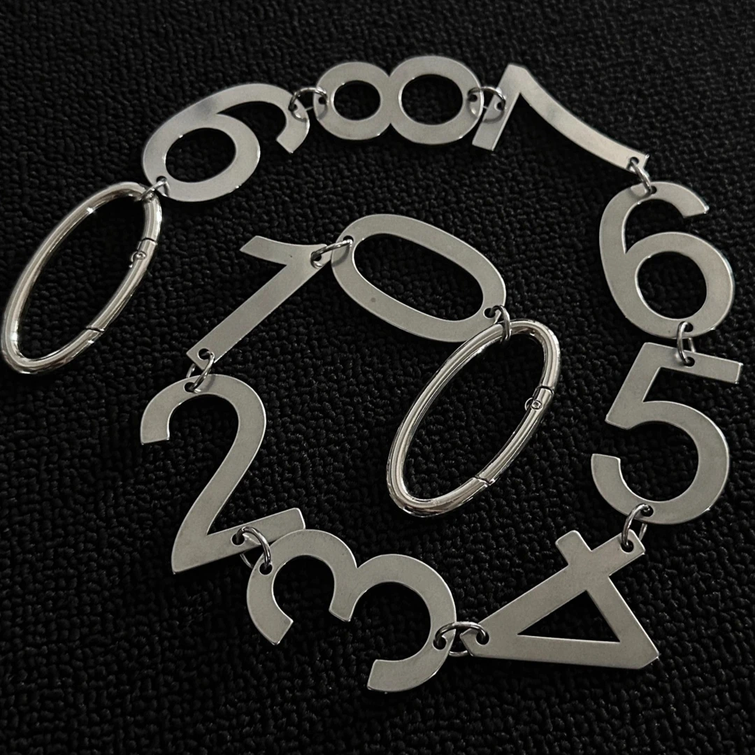 MS原创金属数字系列腰间挂饰cleanfit包挂朋克风裤链设计感小众