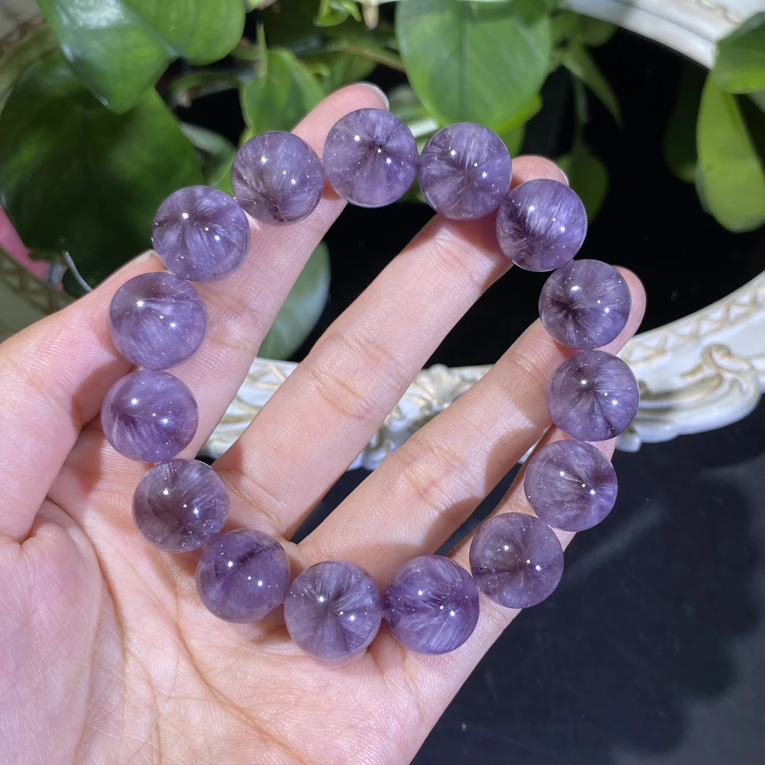 极光二三紫达碧滋单圈水晶手串14mm左右