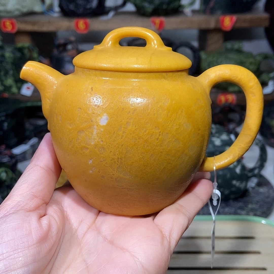 石材黄腊石自在壶200CC