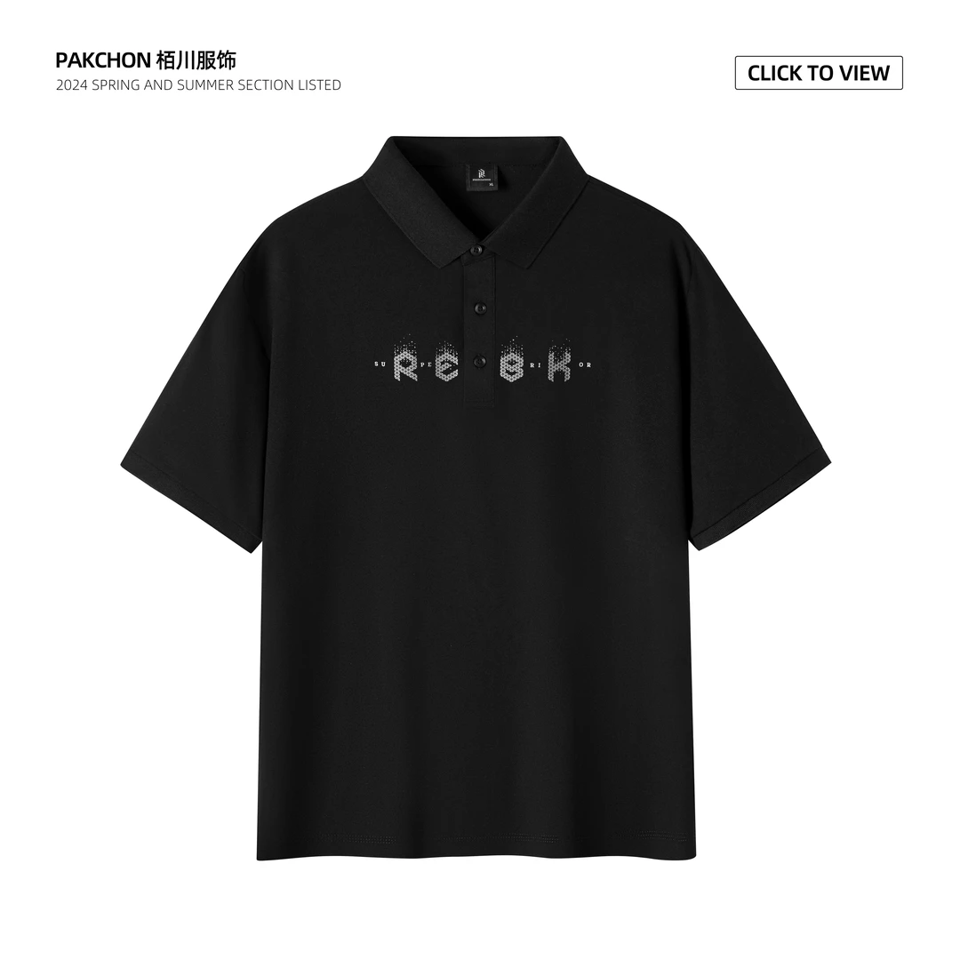 【PAKCHON】夏季新款轻奢个性设计字母立体印花商务休闲男士POLO衫