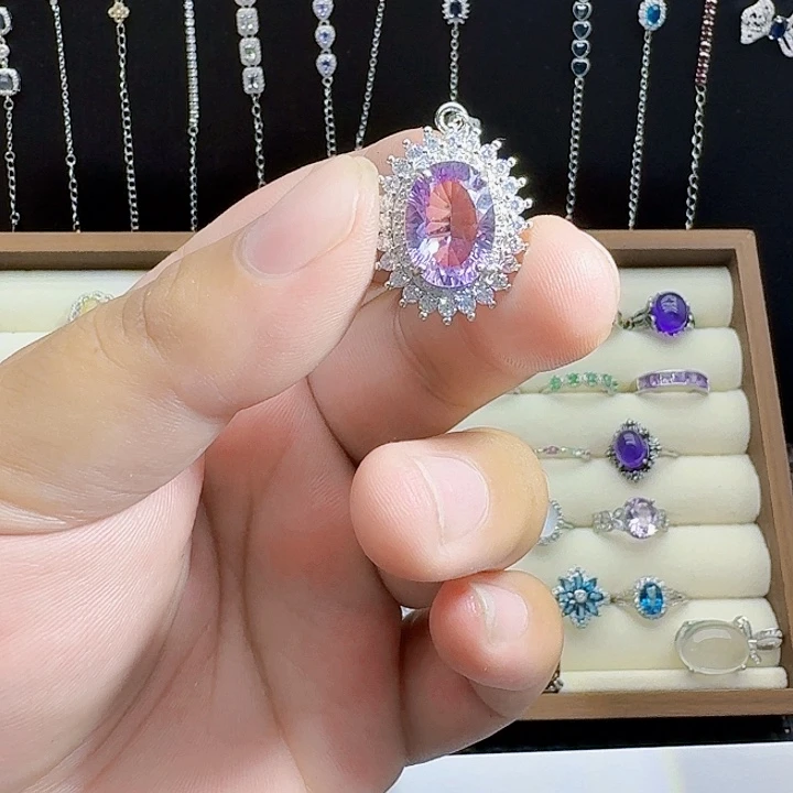 银S925镶嵌颈饰紫晶