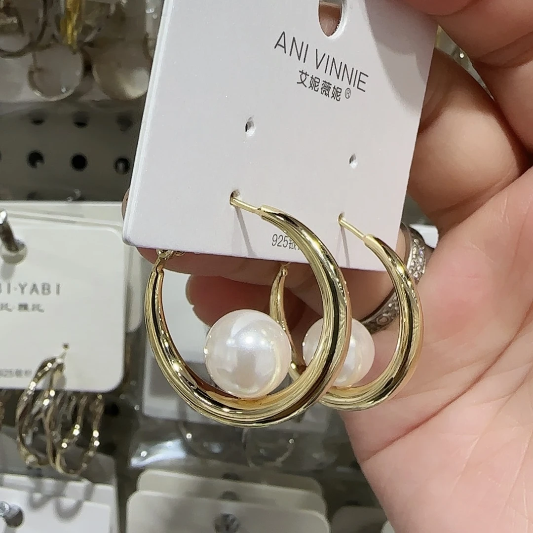 琉璃纯铜合金金色耳圈