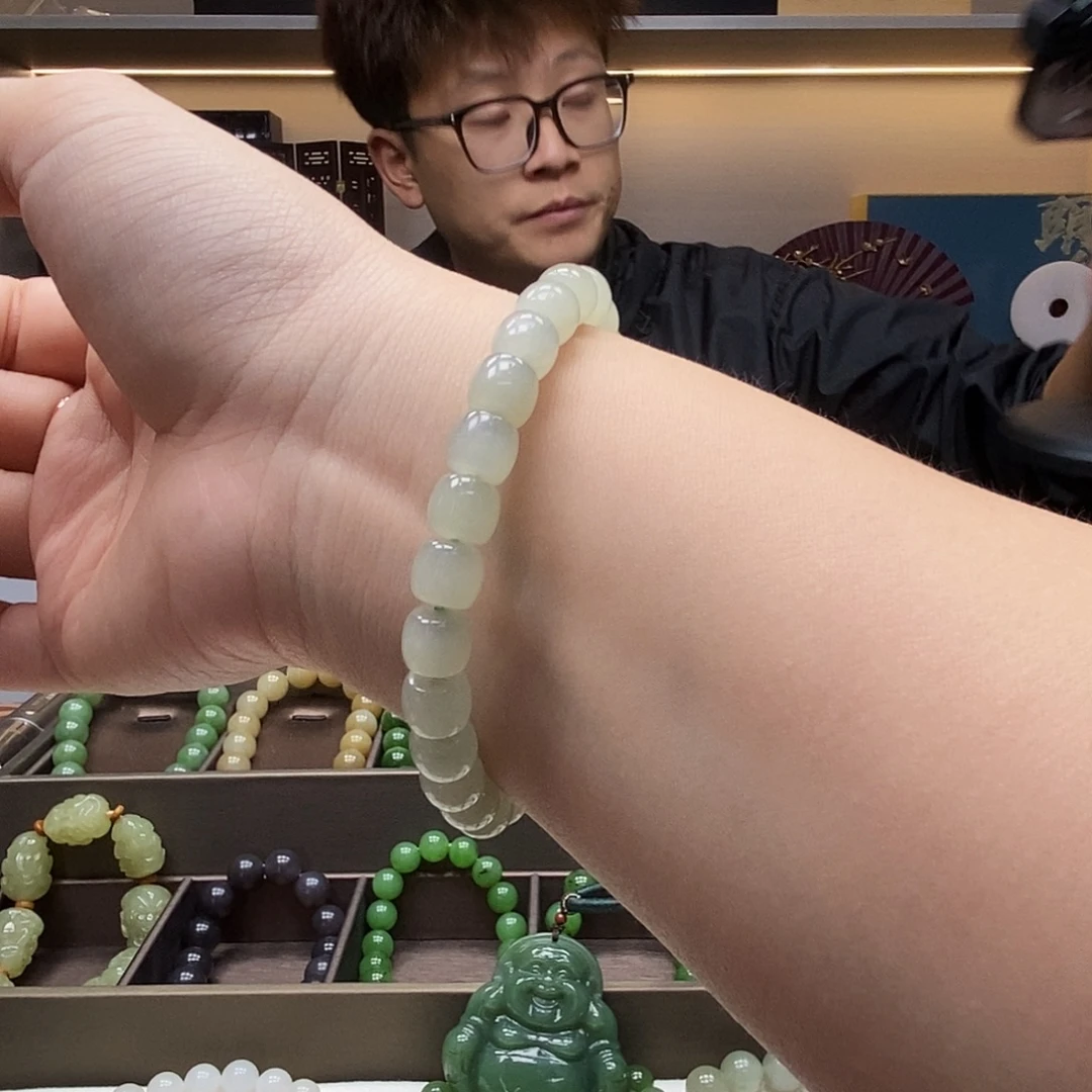 未镶嵌手串和田玉8mm晴水
