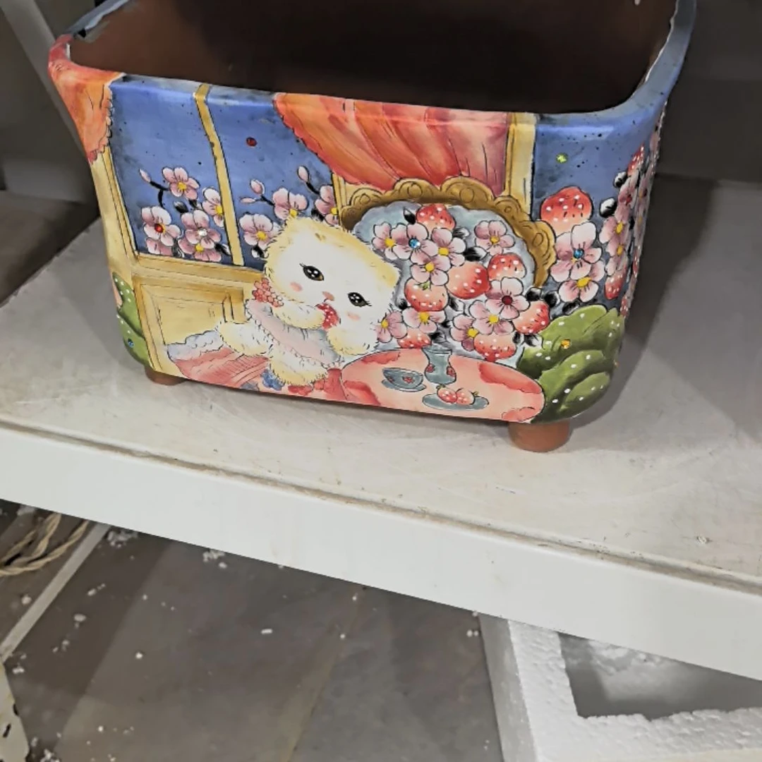 红泥花盆烟****灰景德镇陶瓷