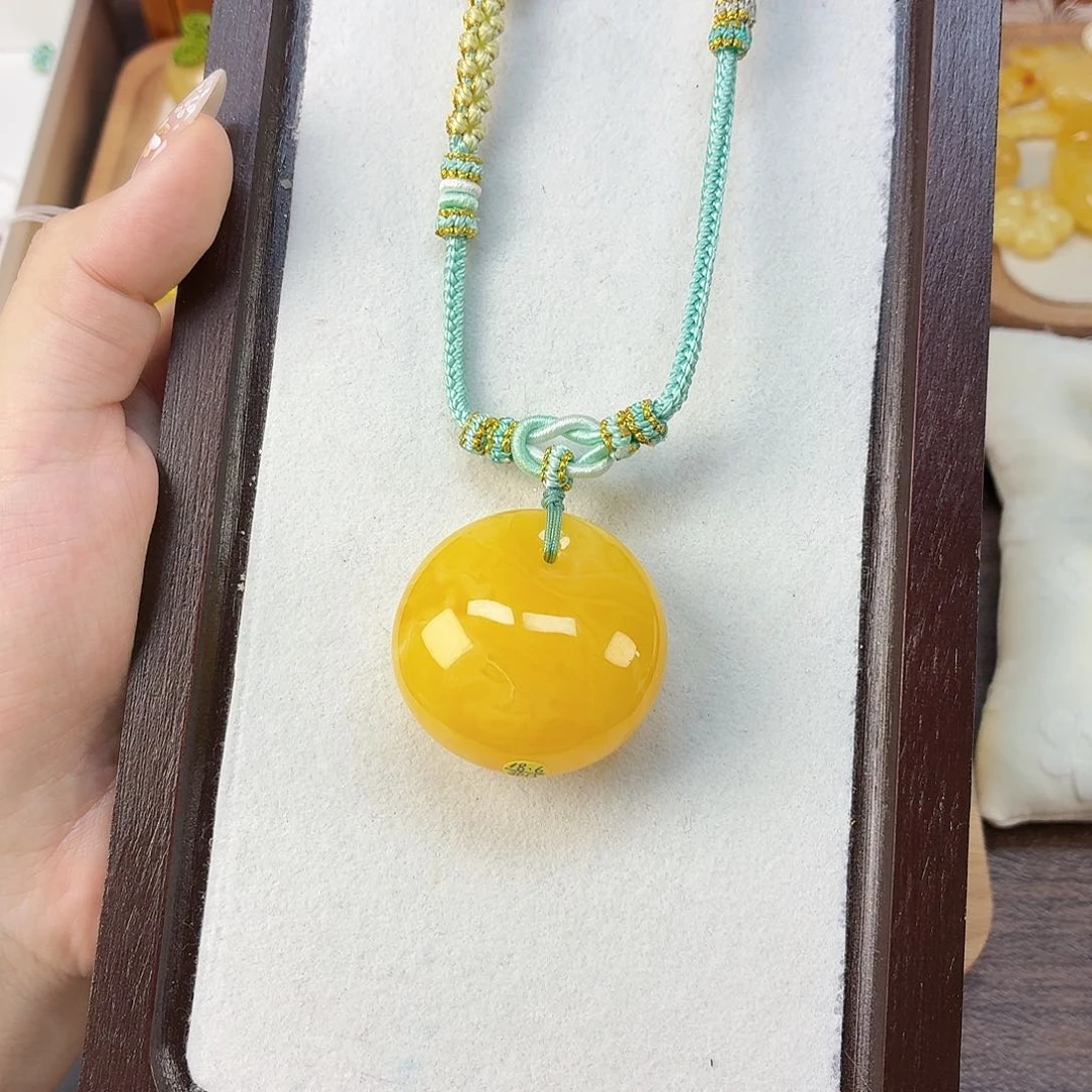 未镶嵌蜜蜡珠宝奇石18.6g双面胶皮公主扣