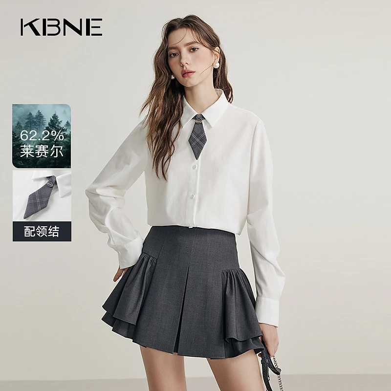 《粉丝专享》KBNE白色衬衫女2025新款洋气百搭学院风衬衫