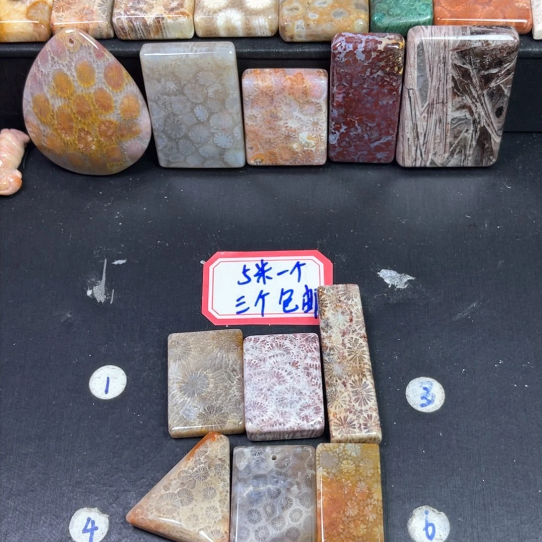 硅化珊瑚（珊瑚玉）未镶嵌吊坠