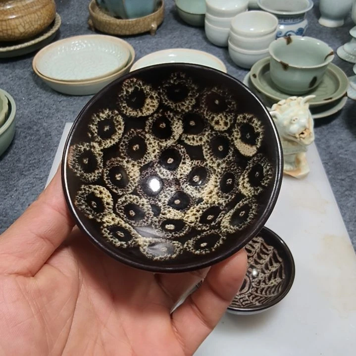 紫砂茶盘墨**起吉州窑小杯子一个全